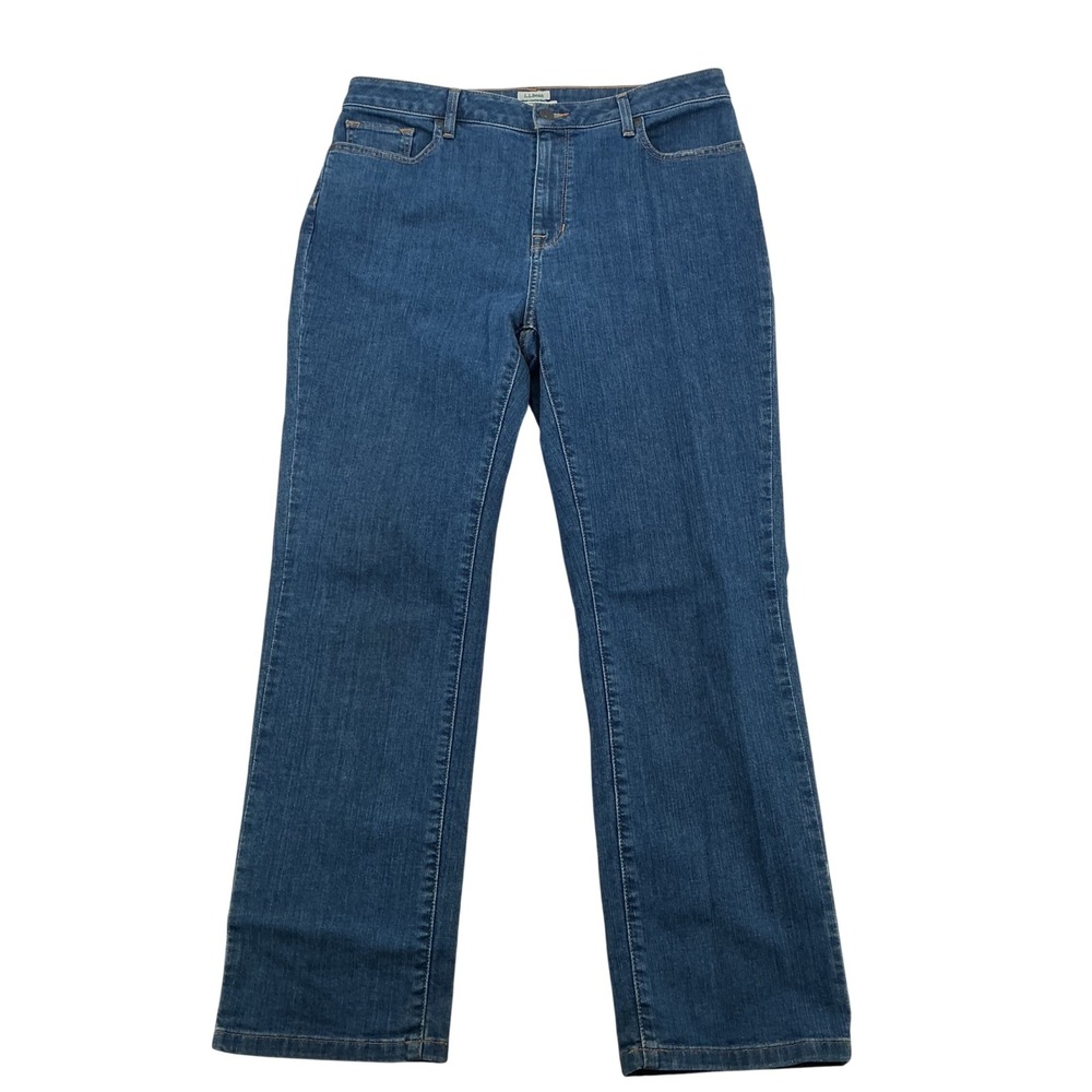 L.L.Bean Classic Fit Jeans Women 14 Reg Blue Denim Straight Leg Normcore